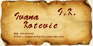 Ivana Kotević vizit kartica